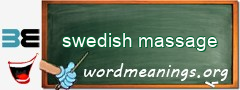 WordMeaning blackboard for swedish massage